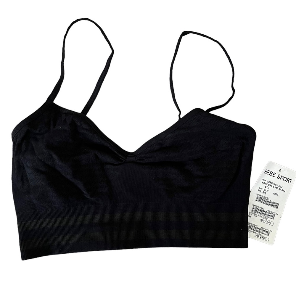 Bebe Sport Petite Small Black Bra New With Tags Seamless - S08YU101C754